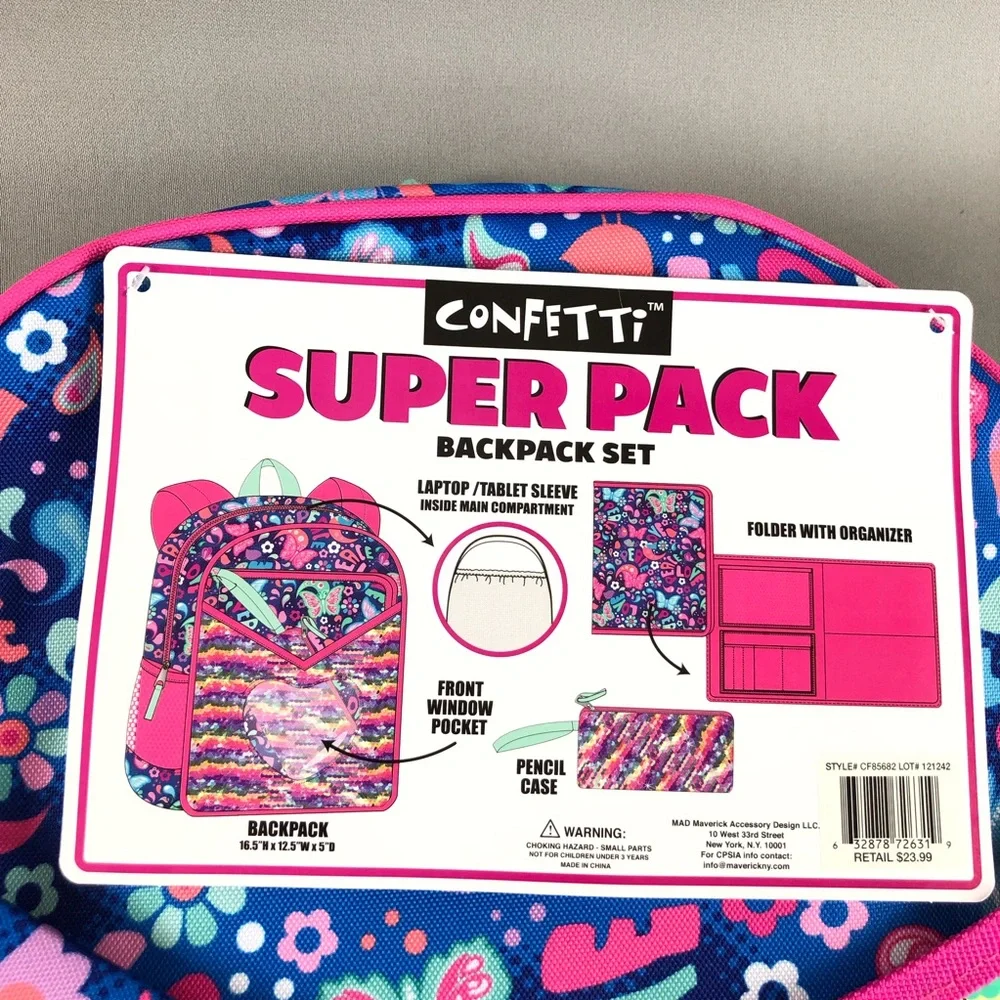 Confetti Super Pack Backpack Set